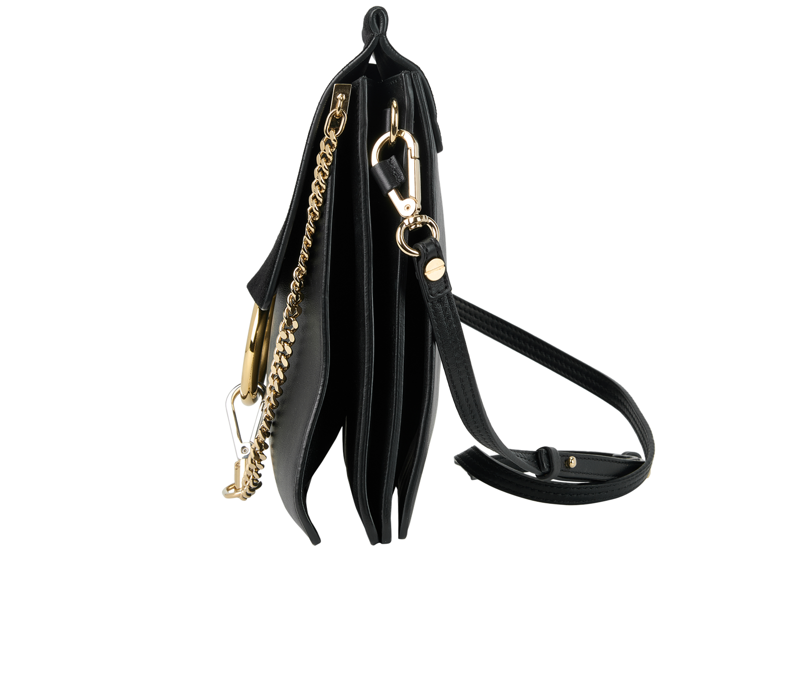 Medium Faye, &pound;350, Handbags, Black, Leather/Suede, Bottom view